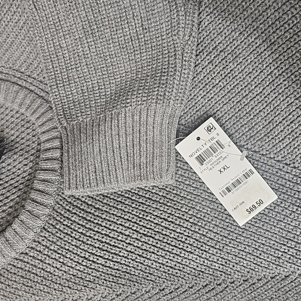 INC Mens Knit Long Sleeve Sweater Heather Gray XXL - Picture 2 of 3